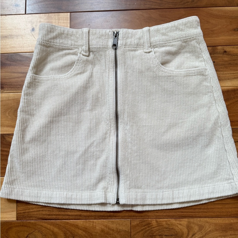 Cream Corduroy Skirt